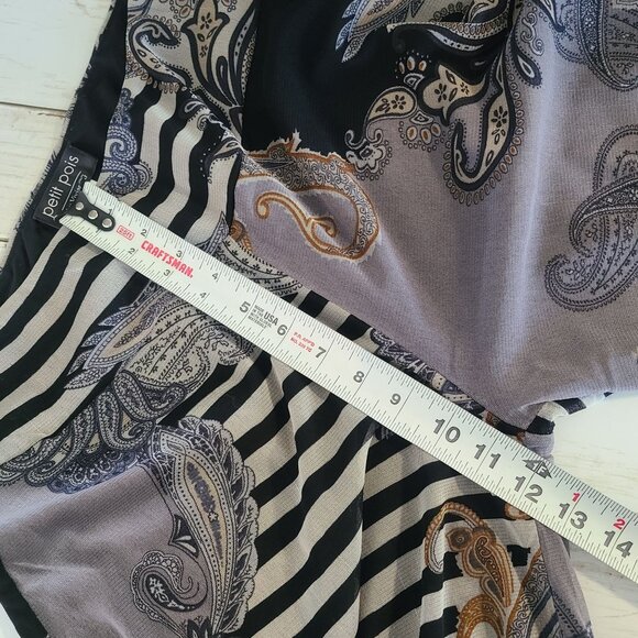 Petit Pois By Viviana G Black Paisley Abstract Pant Waist Stretch L Artsy Casual - Picture 5 of 9